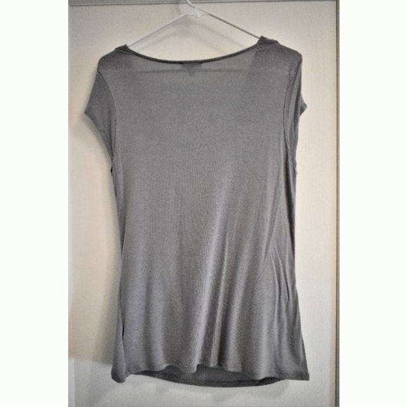 Express grey silver sequin sparkle scoop neck top size M - Picture 5 of 6